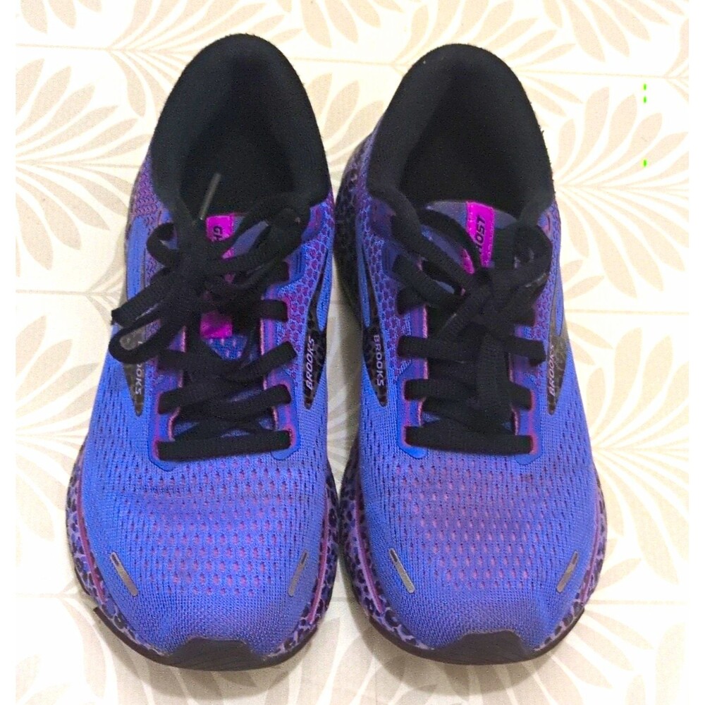 Brooks Ghost 14 Electric Cheetah Purple/Black Women’s Running Shoes 7 B 120356